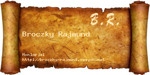 Broczky Rajmund névjegykártya